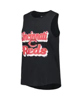 Women's Concepts Sport Heather Red, Black Cincinnati Reds Wordmark Meter Muscle Tank Top and Pants Sleep Set