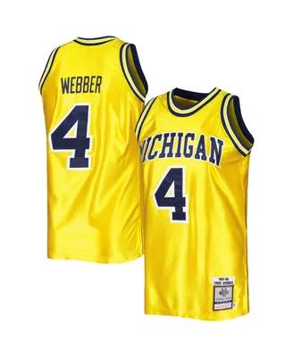 Men's Mitchell & Ness Chris Webber Maize Michigan Wolverines Authentic College Vault 1991-92 Jersey