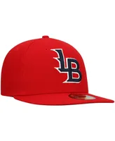 Men's New Era Red Louisville Bats Authentic Collection Road 59FIFTY Fitted Hat