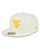 Men's New Era White West Virginia Mountaineers Chrome Color Dim 59FIFTY Fitted Hat