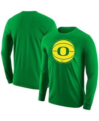 Men's Nike Green Oregon Ducks Basketball Long Sleeve T-shirt