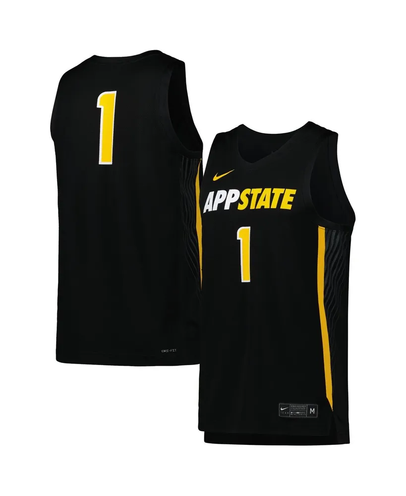 Men's Nike #1 Black Appalachian State Mountaineers Replica Basketball Jersey