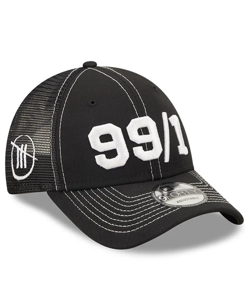 Men's New Era Black Trackhouse Racing 99/1 9FORTY Snapback Adjustable Trucker Hat