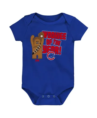 Newborn and Infant Boys and Girls Royal Chicago Cubs Star Wars Wookie of the Year Bodysuit