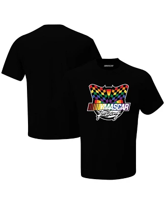 Men's Checkered Flag Sports Black Nascar Yaaascar T-shirt