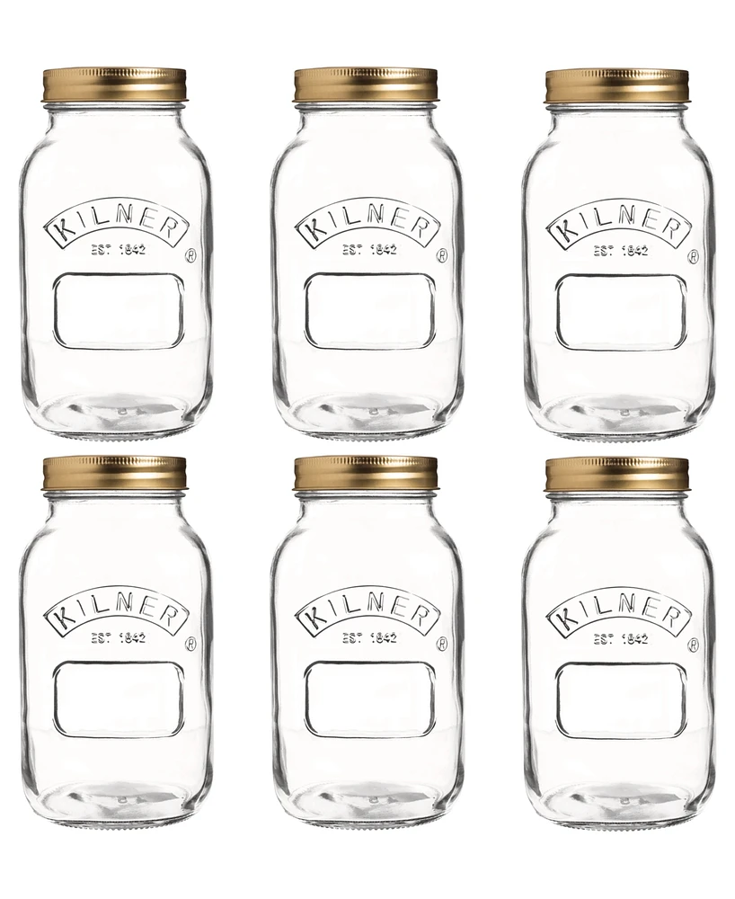 Kilner Canning Jar 34 oz, Set of 6