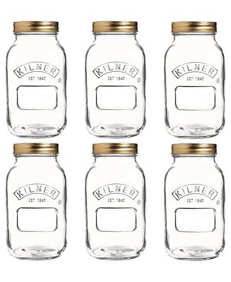 Kilner Canning Jar 34 oz, Set of 6