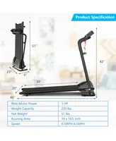 Costway 1HP Electric Treadmill Folding Motorized Power