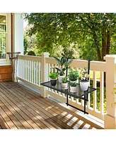 Folding Hanging Table Adjustable Balcony Railing Table Patio Deck
