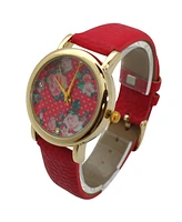 Olivia Pratt Solid Colors with Flowers Details Women Watch