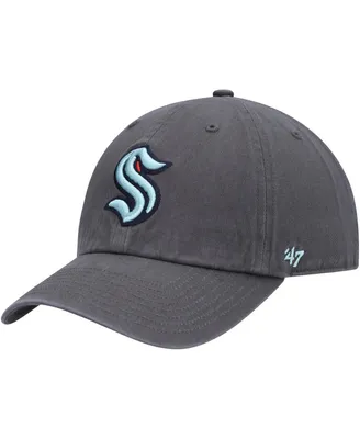 Men's '47 Brand Charcoal Seattle Kraken Clean Up Adjustable Hat