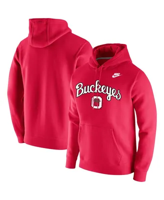 Men's Nike Scarlet Ohio State Buckeyes Script Vintage-Like School Logo Pullover Hoodie