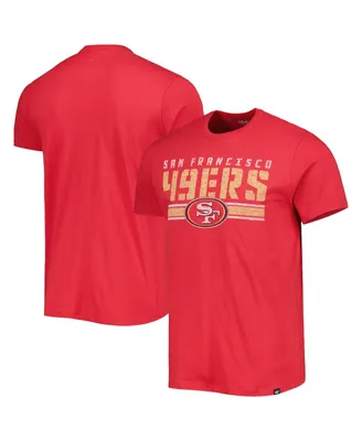 Men's '47 Brand Scarlet San Francisco 49Ers Team Stripe T-shirt