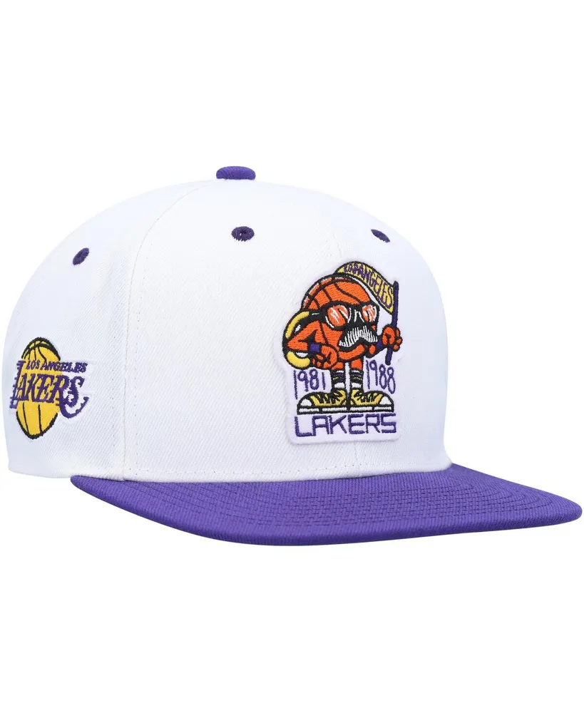 Mitchell & Ness Men's Mitchell & Ness White, Purple Los Angeles Lakers Kurt  Rambis Two-Tone Snapback Hat