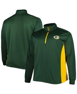 Men's Green Green Bay Packers Big and Tall Quarter-Zip Top