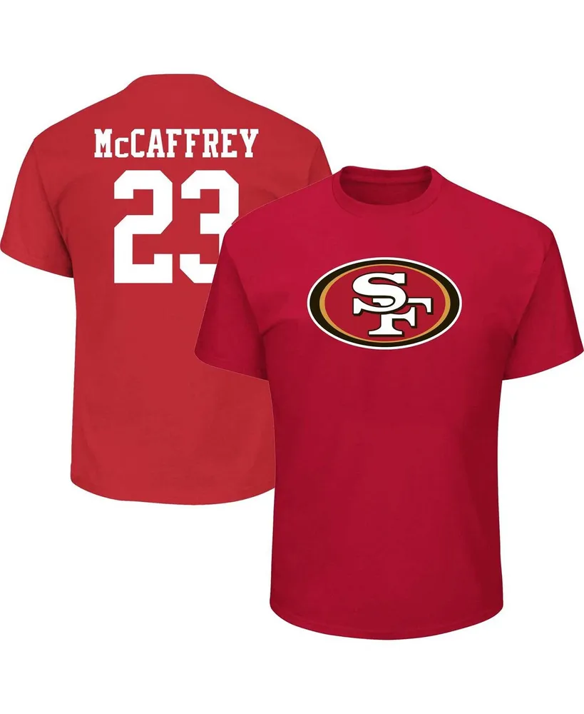 Men's Fanatics Christian McCaffrey Scarlet San Francisco 49ers Big and Tall Player Name Number T-shirt