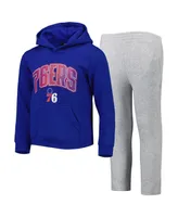 Little Boys and Girls Royal, Heather Gray Philadelphia 76ers Double Up Pullover Hoodie and Pants Set