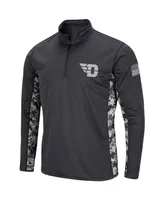 Men's Colosseum Charcoal Dayton Flyers Oht Military-Inspired Appreciation Digi Camo Quarter-Zip Jacket