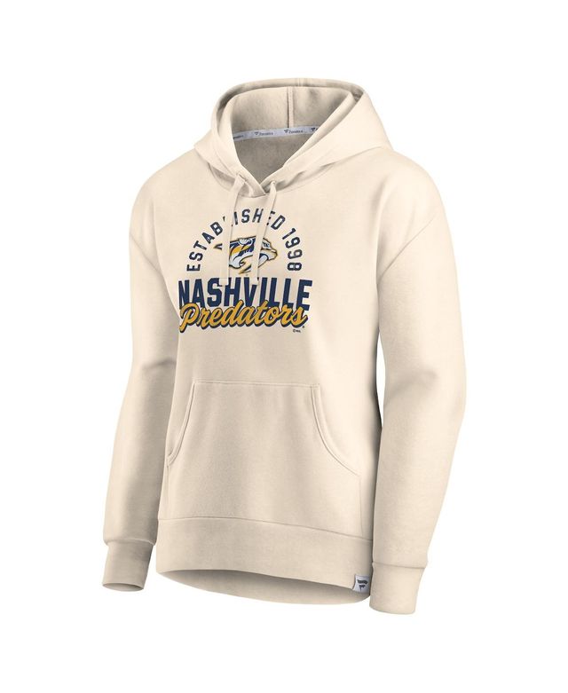 Women's Fanatics Cream Nashville Predators Carry The Puck Pullover Hoodie