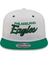 Men's New Era White, Kelly Green Philadelphia Eagles Sparky Original 9Fifty Snapback Hat