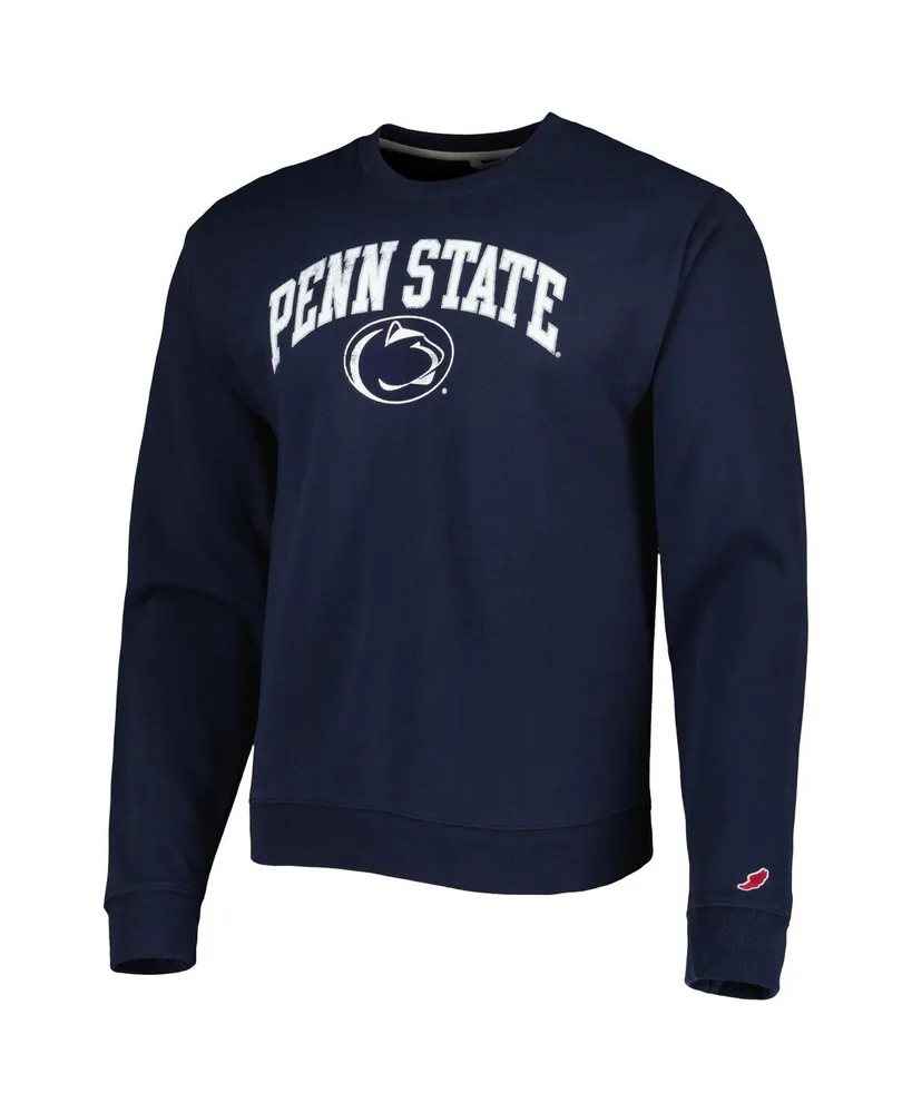 Men's League Collegiate Wear Navy Penn State Nittany Lions 1965 Arch Essential Fleece Pullover Sweatshirt