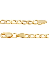 Children's Polished Hollow Curb Chain Bracelet in 14k Yellow Gold