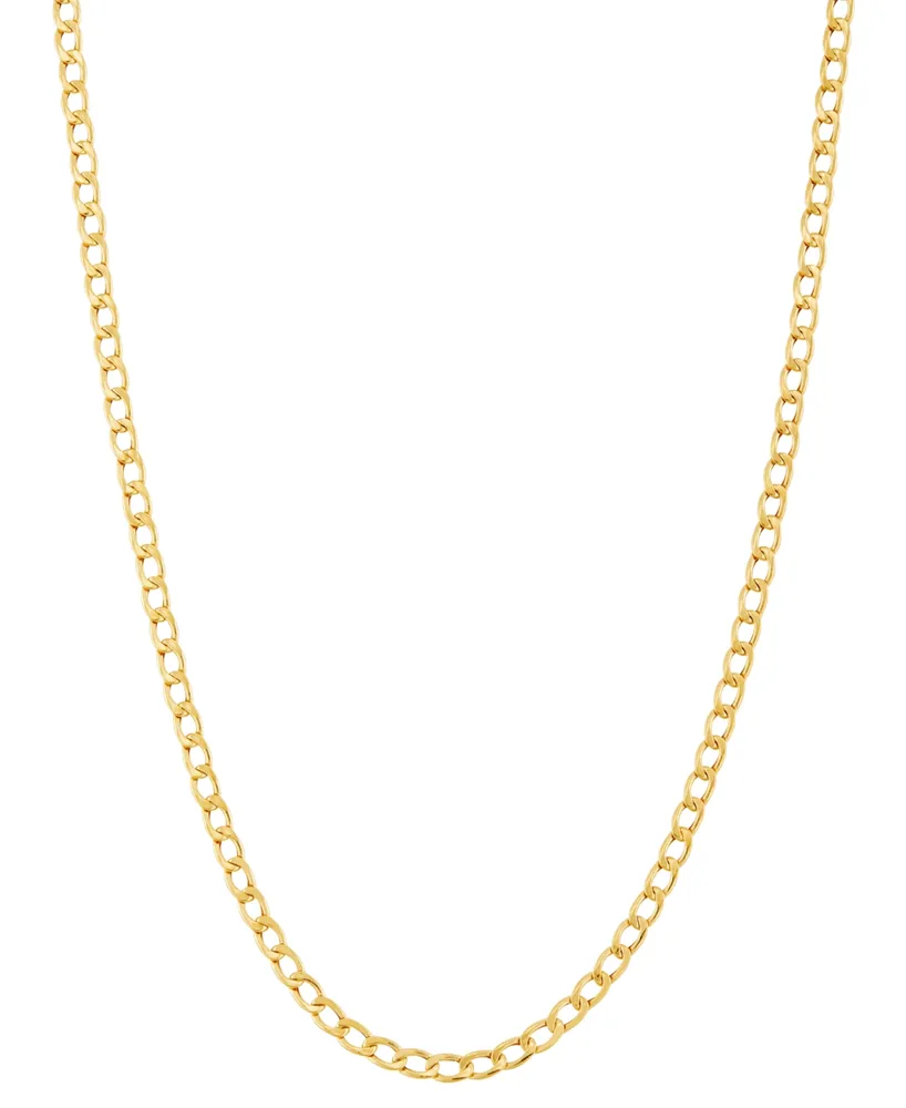 Children's Polished Curb Chain in 14k Yellow Gold, 13"