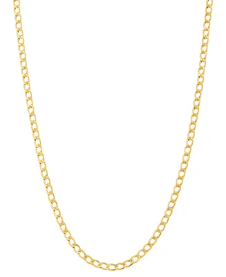 Children's Polished Curb Chain in 14k Yellow Gold, 13"