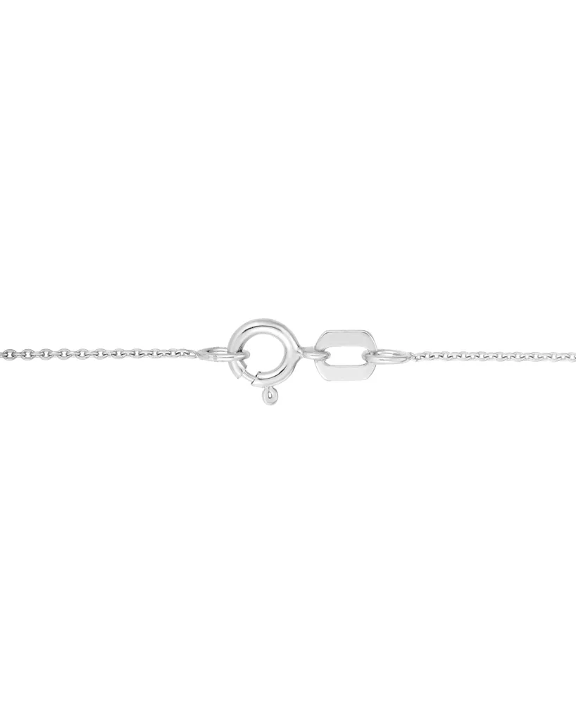 Diamond Princess Solitaire Plus 18" Pendant Necklace (3/4 ct. t.w.) in 14k White Gold