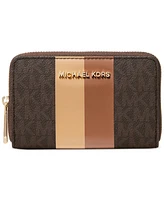 Michael Michael Kors Logo Jet Set Small Zip Around Card Case