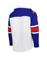 Men's '47 Brand Buffalo Bills Heather Gray Gridiron Lace-Up Pullover Hoodie