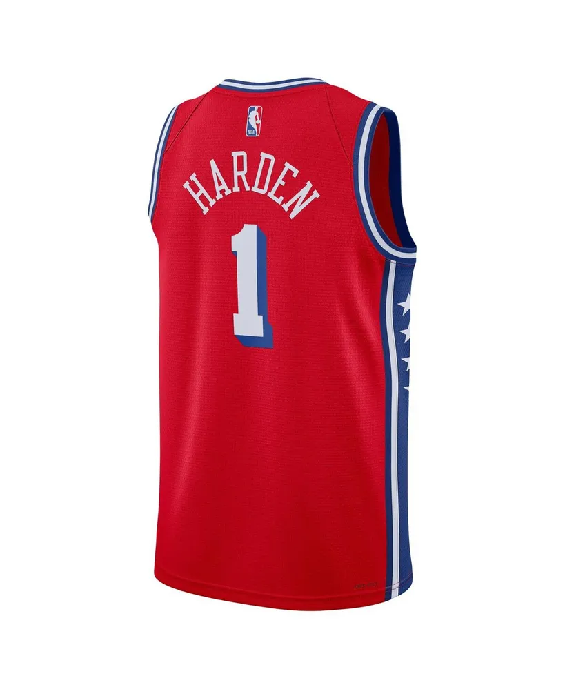 Men's Jordan James Harden Red Philadelphia 76ers Statement Edition Swingman Jersey