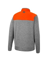Men's Colosseum Gray, Orange Oklahoma State Cowboys Putter Herringbone Full-Zip Jacket