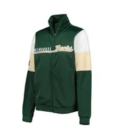 Women's G-iii 4Her by Carl Banks Hunter Green Milwaukee Bucks Change Up Full-Zip Track Jacket