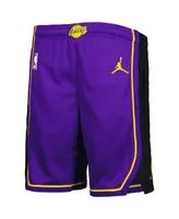 Big Boys Jordan Purple Los Angeles Lakers Statement Edition Swingman Performance Shorts