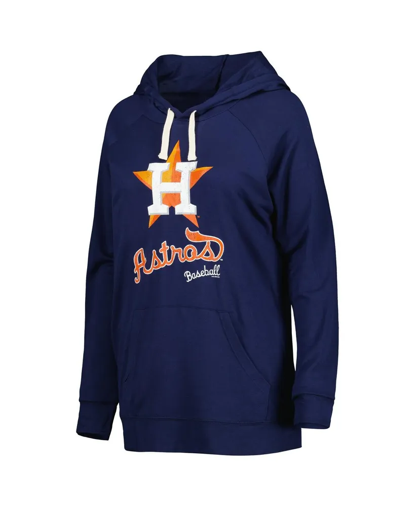 Women's Touch Navy Houston Astros Pre-Game Raglan Pullover Hoodie