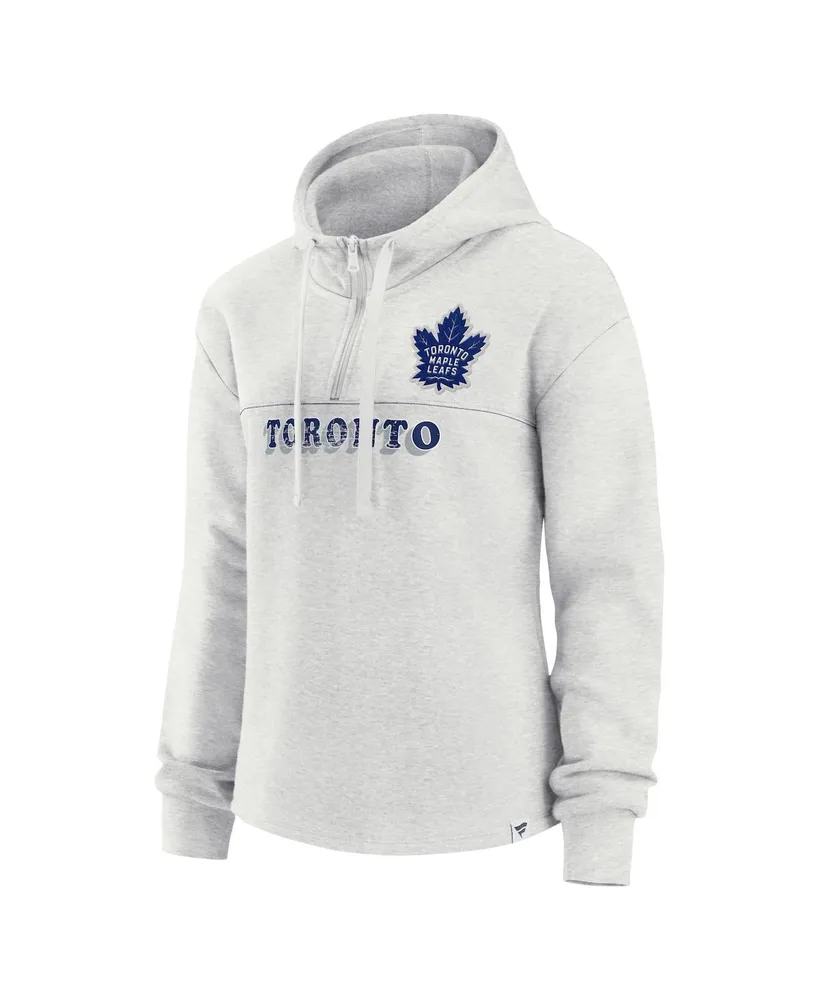 Women's Fanatics Ash Toronto Maple Leafs True Classics Legacy Quarter-Zip Hoodie