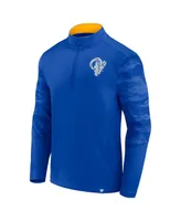 Men's Fanatics Royal Los Angeles Rams Ringer Quarter-Zip Jacket