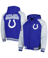 Men's G-iii Sports by Carl Banks Royal Indianapolis Colts Defender Raglan Full-Zip Hoodie Varsity Jacket