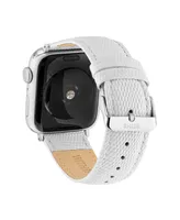 WITHit White Genuine Lizard Grain Leather Band designed for Apple Watch 42mm (Series 10) & 38/40/41mm