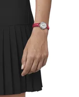Tissot Women's Swiss Bellissima Pink Topaz (1/4 ct. t.w.) Pink Leather Strap Watch 26mm