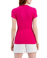 I.n.c. International Concepts Women's Ribbed V-Neck Top