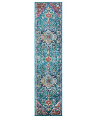 Safavieh Crystal CRS501 Teal and Rose 2'2" x 7' Runner Area Rug