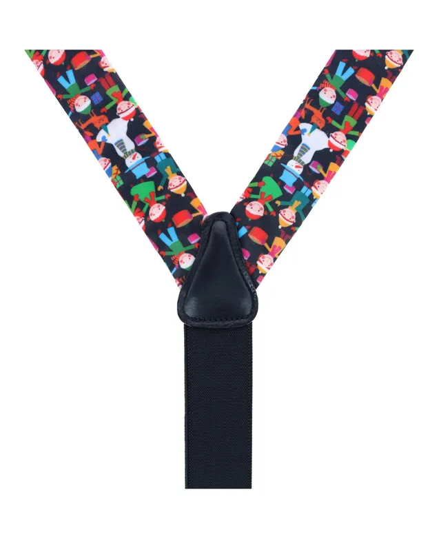 Trafalgar Men's Toast The Night Away Silk Button End Suspenders