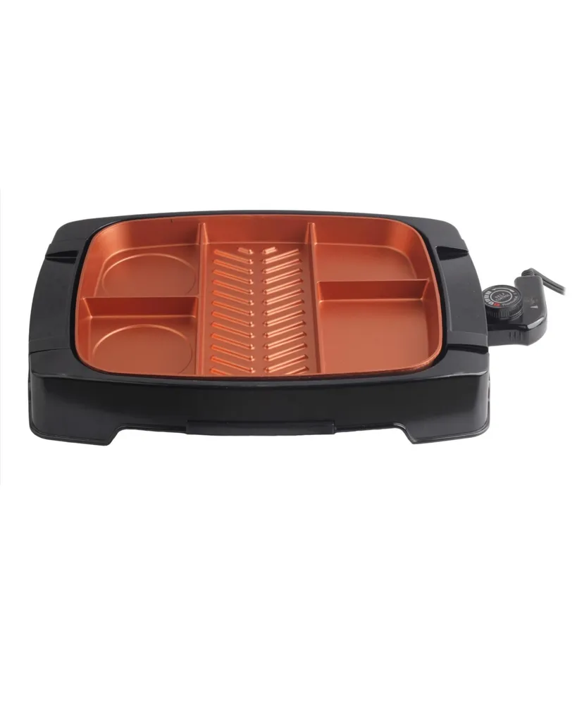 Brentwood Multi-Portion Electric Indoor Grill with Non-Stick Copper Coating