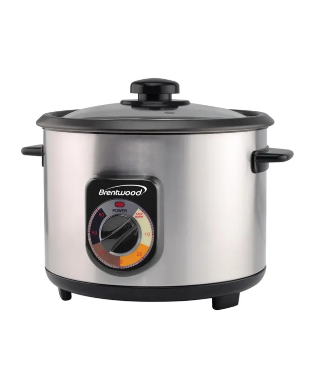 Brentwood Stainless Steel 1.9 Quart Electric Hot Pot Cooker and Food  Steamer in Blue