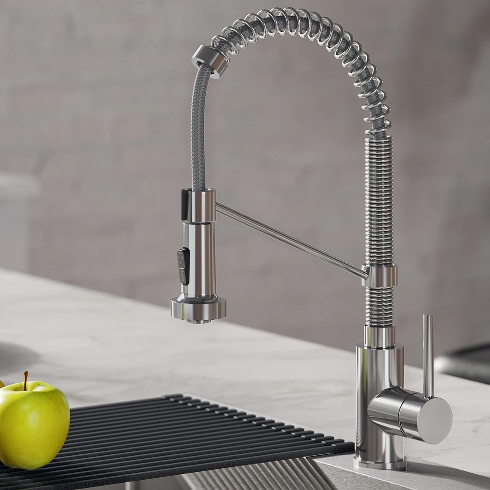Kraus Bolden Single Handle 18-Inch Commercial Kitchen Faucet with Dual Function Pull-Down Sprayhead