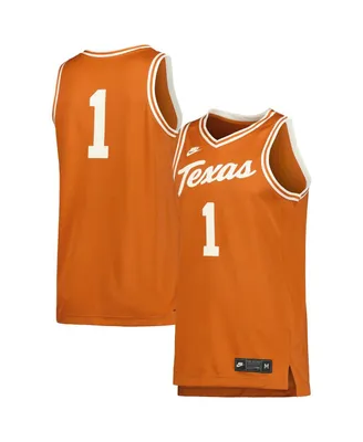 Men's Nike #1 Cream Texas Longhorns Retro Replica Basketball Jersey