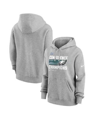 Women's Nike Heather Gray Philadelphia Eagles 2022 Nfc Champions Locker Room Trophy Collection Pullover Hoodie