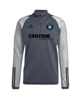 Men's adidas Gray Charlotte Fc On-Field Aeroready Quarter-Zip Training Top